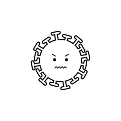 Angry virus border icon on grey background. Emotions. Coronavirus. Black icon