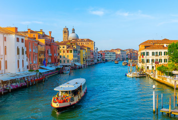 Fototapeta na wymiar Vaporetto at Grand Canal in Venice