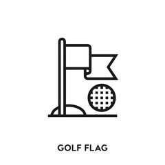 golf flag vector line icon. Simple element illustration. golf flag  icon for your design. Can be used for web and mobile.