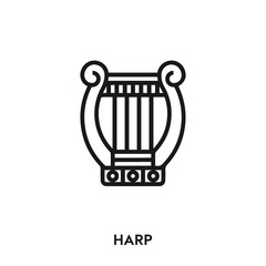 harp vector line icon. Simple element illustration. harp icon for your design. Can be used for web and mobile.