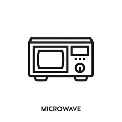 microwave vector line icon. Simple element illustration. microwave icon for your design. Can be used for web and mobile.