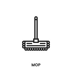 mop vector line icon. Simple element illustration. mop icon for your design. Can be used for web and mobile.