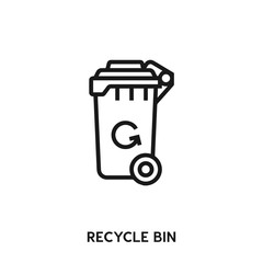 recycle bin vector line icon. Simple element illustration. recycle bin icon for your design. Can be used for web and mobile.