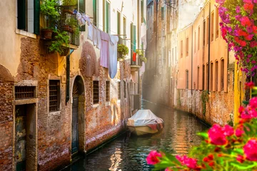 Türaufkleber Landschaften Blumen in Venedig