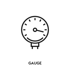 gauge vector line icon. Simple element illustration. gauge icon for your design. Can be used for web and mobile.