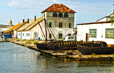 old fishing boat on the canal