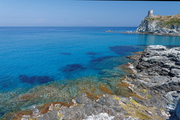 Morski k krajobraz północnej Korsyki - obrazy, fototapety, plakaty