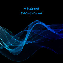 blue neon wave. vector abstract lines. template for advertising. eps 10