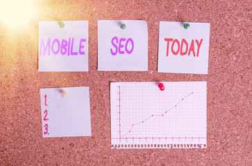 Handwriting text writing Mobile Seo. Conceptual photo process of optimizing a website to rank for...