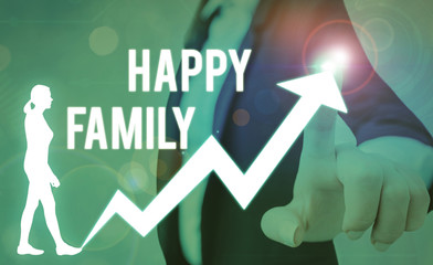 Handwriting text writing Happy Family. Conceptual photo family members staying together spending...