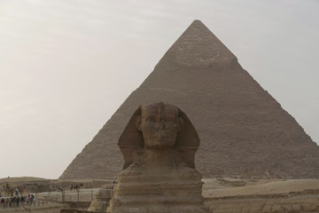 Great Sphinx of Giza and pyramid of Khafre, Egypt