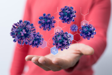 flu virus attack digital 3d  epidemic.