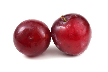Twp red plums