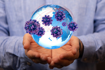 flu virus attack digital 3d  epidemic.