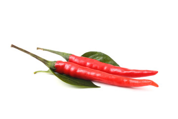 Red chili peppers and leaмуы