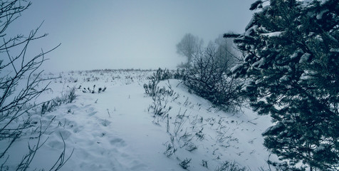 Winter sunrise on river