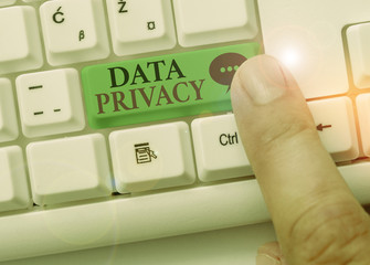 Conceptual hand writing showing Data Privacy. Concept meaning protection of sensitive data from...
