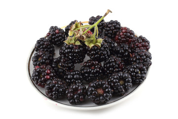 Blackberries on dish