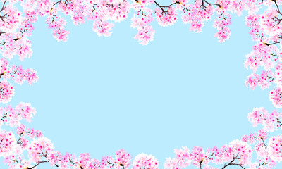 Obraz na płótnie Canvas バナーに使いやすい桜のフレーム