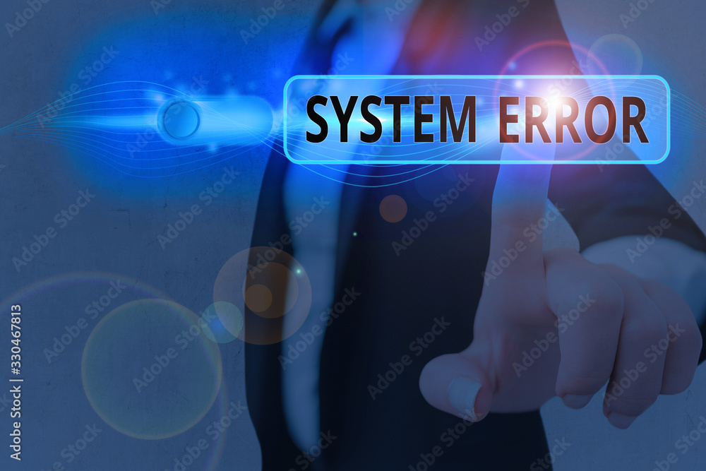 Aufkleber conceptual hand writing showing system error. concept meaning instruction that is not recognized by 