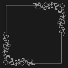 Black background. Line pattern vintage. Vector illustration.