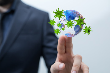 contagious coronavirus pandemic, dangerous virus outbreak 3d.