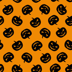 Halloween pumpkin pattern. Halloween pumpkin background. Seamless halloween pumpkin design