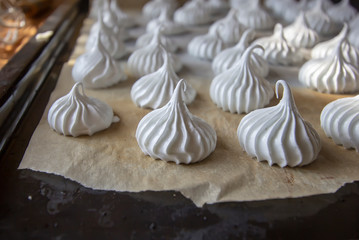 Homemade French Meringue. Dessert. No flour.