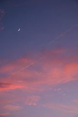 夕焼けと三日月 © maco