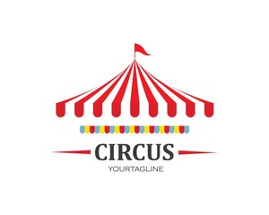 Circus tent logo template Vector - obrazy, fototapety, plakaty