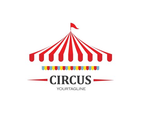 Circus tent logo template Vector