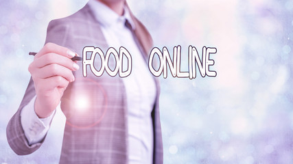 Writing note showing Food Online. Business concept for most convenient way for customers to purchase food online © A