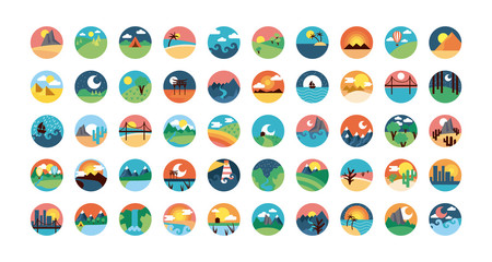 bundle of landscapes set scenes