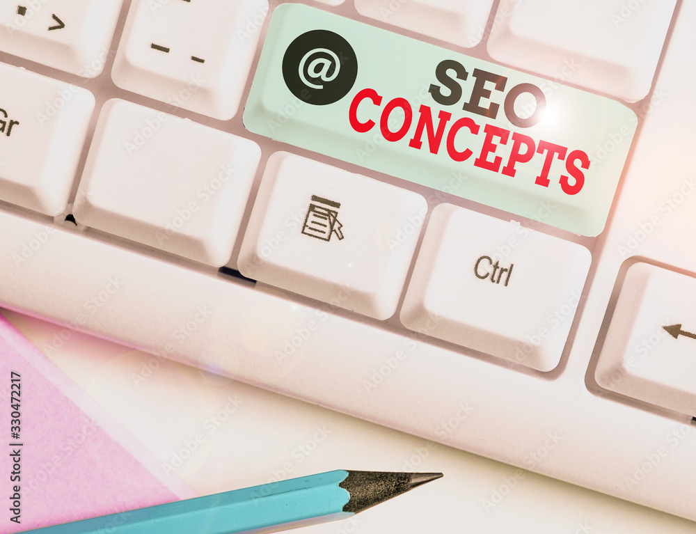 Poster text sign showing seo concepts. business photo text a process of increasing the quality of website t