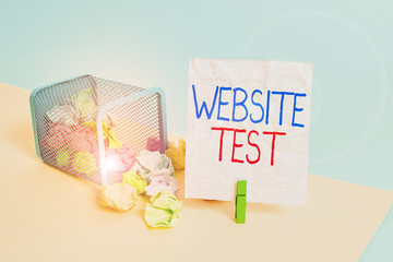 Text sign showing Website Test. Business photo showcasing test the websites or web applications for...