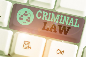Handwriting text writing Criminal Law. Conceptual photo legal system which relates to punishing those commits crime
