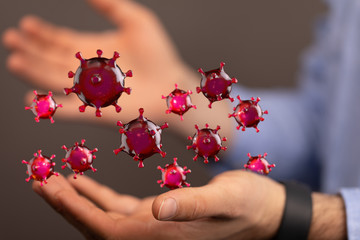 mikro digital epidemic corona virus nCoV , Novel Coronavirus 19-NCP. nCoV denoted is...
