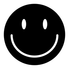 Happy emoticon smile face isolated on white background.  Vector character icon