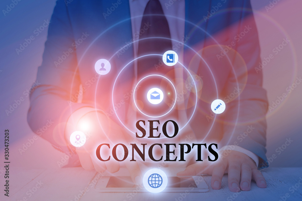 Poster text sign showing seo concepts. business photo text a process of increasing the quality of website t