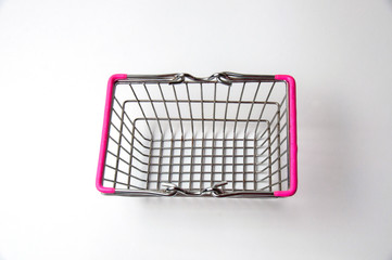 Shopping basket isolated on a white background. Concept discounts, purchase or sale of goods