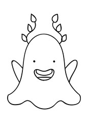 Coloring pages, black and white cute hand drawn monster cast doodles