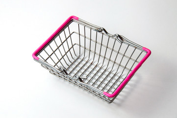 Shopping basket isolated on a white background. Concept discounts, purchase or sale of goods