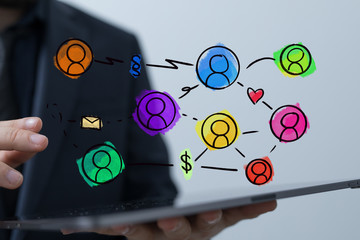 Digital Network and data concept.