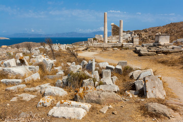 Ancient ruins of Delos in Greece