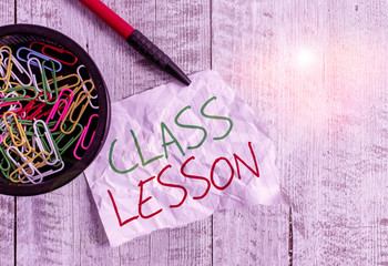 Handwriting text writing Class Lesson. Conceptual photo subject session scheduled for a particular...