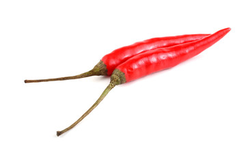 Two red chili peppers