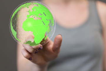 digital earth connection concept 3d.