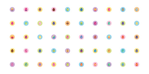 bundle easter eggs painted block style icons