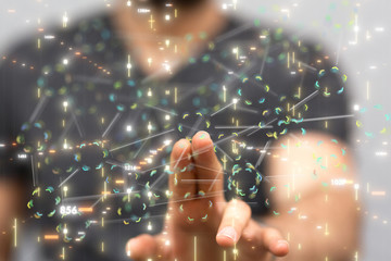 Abstract technology geometric and data