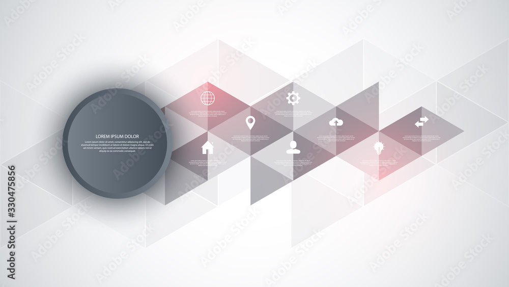 Poster information technology with infographic elements and flat icons. abstract background with connecting